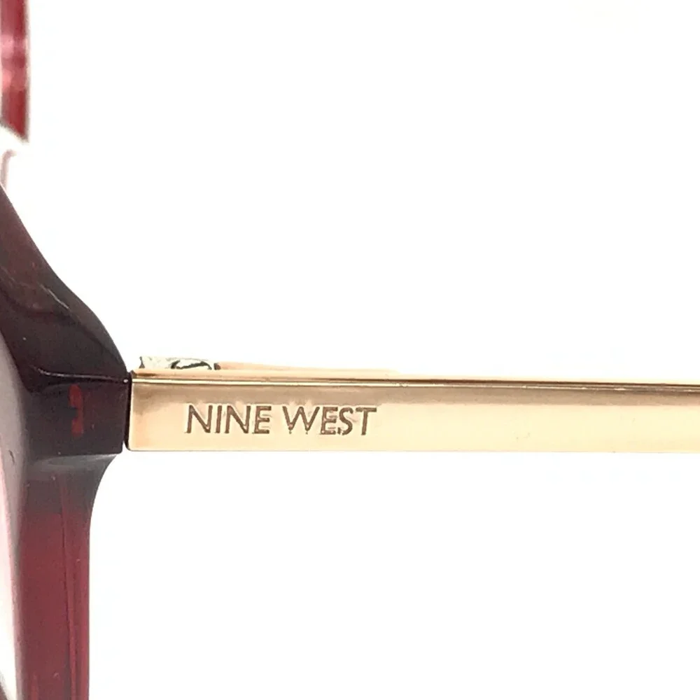 Nine West Eyeglasses Frames NW8004 602 Clear Red Gold Cat Eye Full Rim 52-17-135